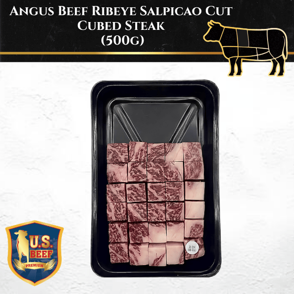 Rare Food Shop Angus Beef Angus Beef Ribeye Salpicao Cut – Cubed Steak (500g)