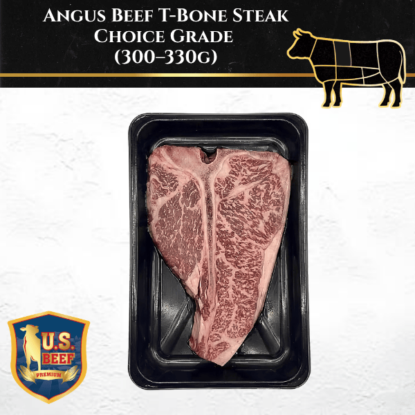 Rare Food Shop Angus Beef Angus Beef T-Bone Steak – Choice Grade (300–330g)