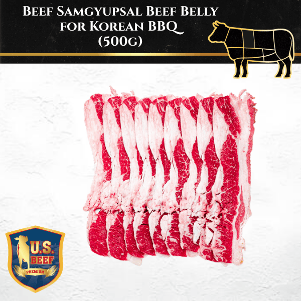 Rare Food Shop Everyday Beef Beef Samgyupsal – Beef Belly for Korean BBQ (500g)
