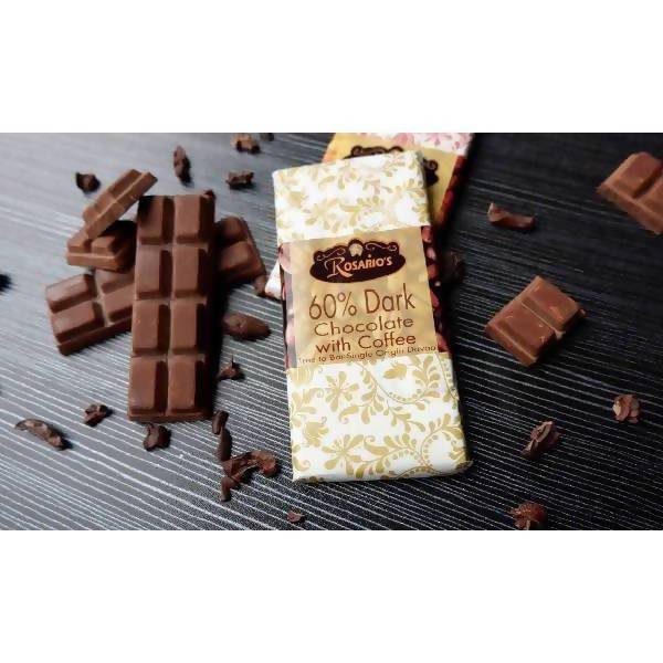 Fulfilled By Rare Food Shop Chocolates 100g 60% Dark Chocolate Bar w/ Coffee Grounds 60% Dark Chocolate Bar w/ Coffee Grounds 100G