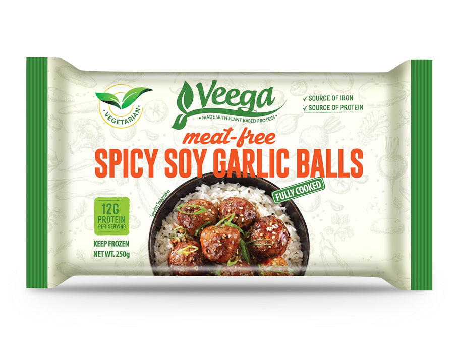 Rare Food Shop VEEGA MEAT FREE SPICY SOY GARLIC BALLS 250G